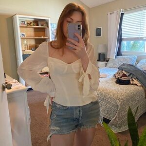 Reformation white blouse.